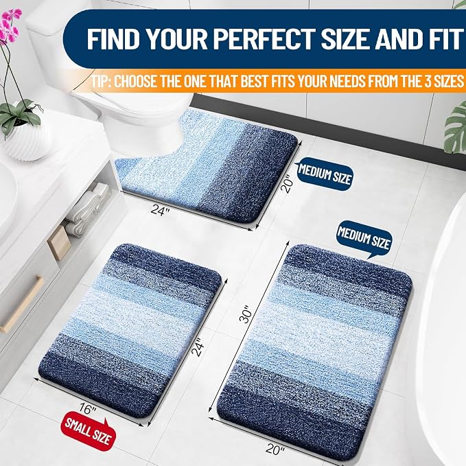 OLANLY Large Bathroom Rugs Mat 45x27, Extra Soft Absorbent Microfiber Bath Rugs - Image 2