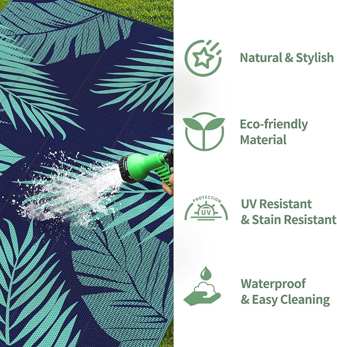 GENIMO Outdoor Rug 9' x 12' Waterproof - Image 6