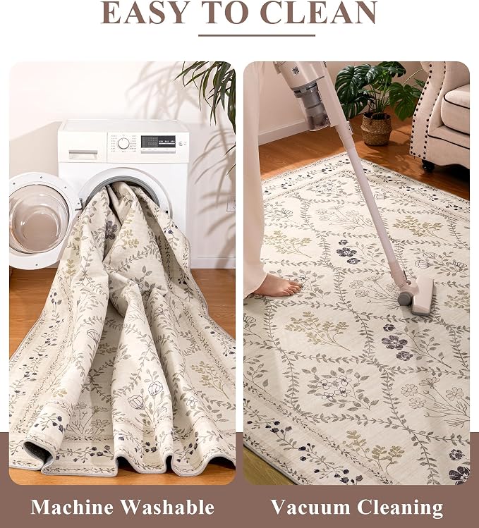 YIHOUSE Washable 5x7 Area Rugs for Bedroom Girls, Large Boho Carpet for Entyway - Image 6