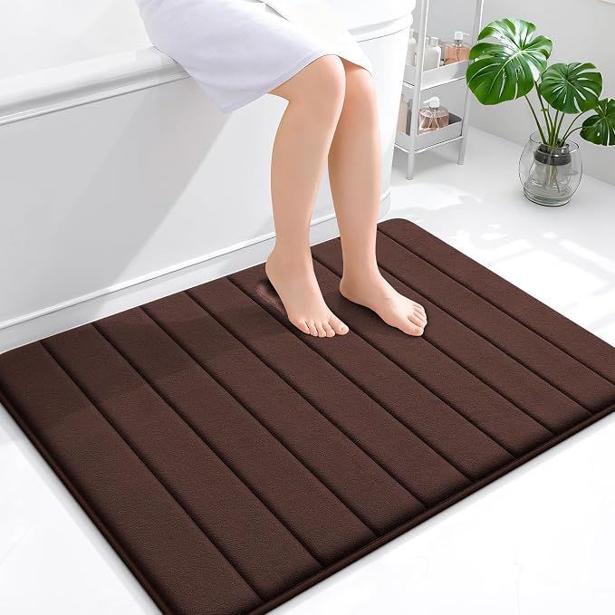 OLANLY Memory Foam Bath Mat 40x32, Super Soft Absorbent Bathroom Rugs, Quick Dry by OLANLY