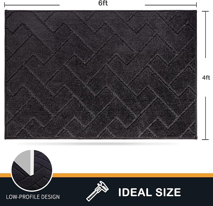 PURRUGS Easy Care Area Rug 4ft x 6ft, Non-Slip Machine Washable Entry Rug - Image 2