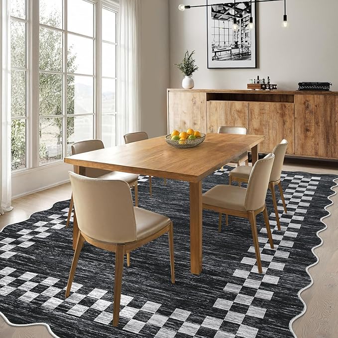 Small Bedroom Area Rug 3x5 Checkered Area Rug - Image 2