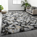 Deerhoo Large Shag Area Rugs 5 x 8, Tie-Dyed Plush Fuzzy Rugs by Deerhoo