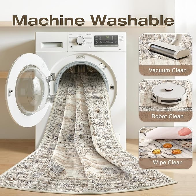 Washable 8x10 Area Rug for Living Room & Dining Room - Image 2