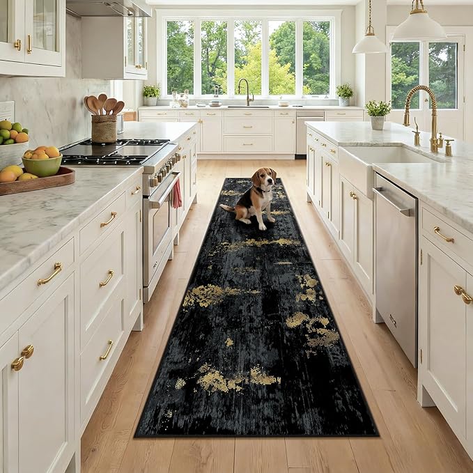 RELEANY Washable Area Rugs 2x9 Non-Slip Modern Abstract Soft by RELEANY
