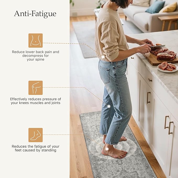 GENIMO Kitchen Mats for Floor, Washable Anti Fatigue Mat for Cushioned - Image 4