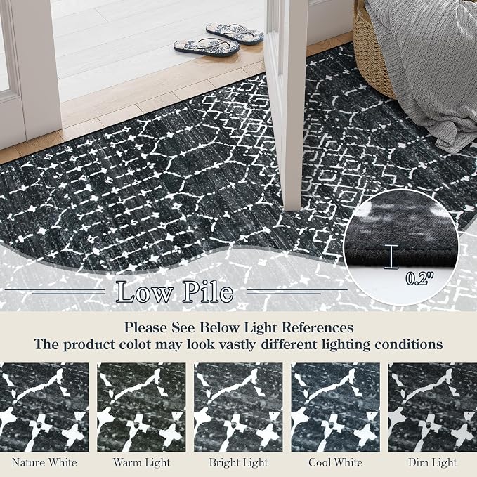 Lahome Moroccan Black Area Rugs 6x9 Living Room - Image 3