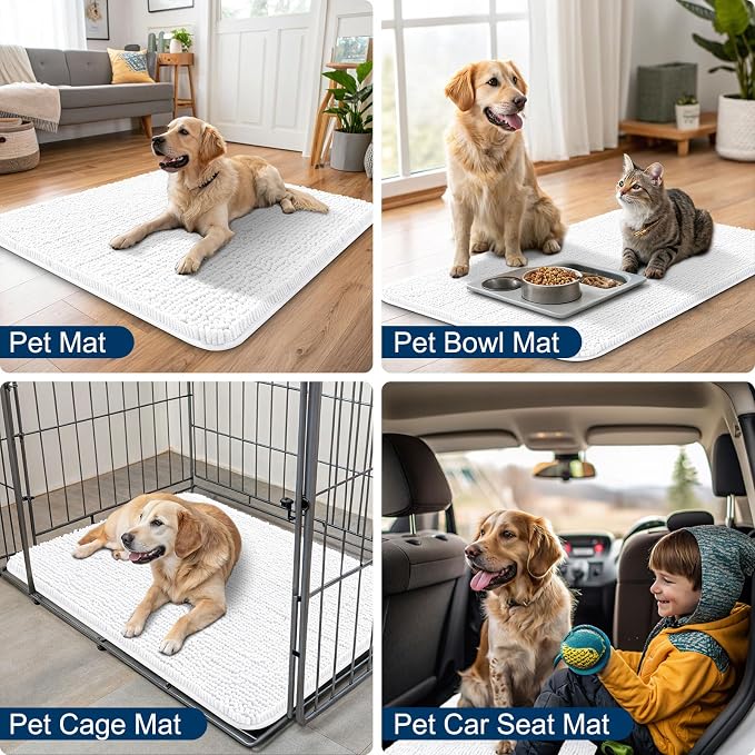 Smiry Dog Door Mat for Muddy Paws 36x24, Absorbent Dirt Trapper, Non-Slip - Image 6