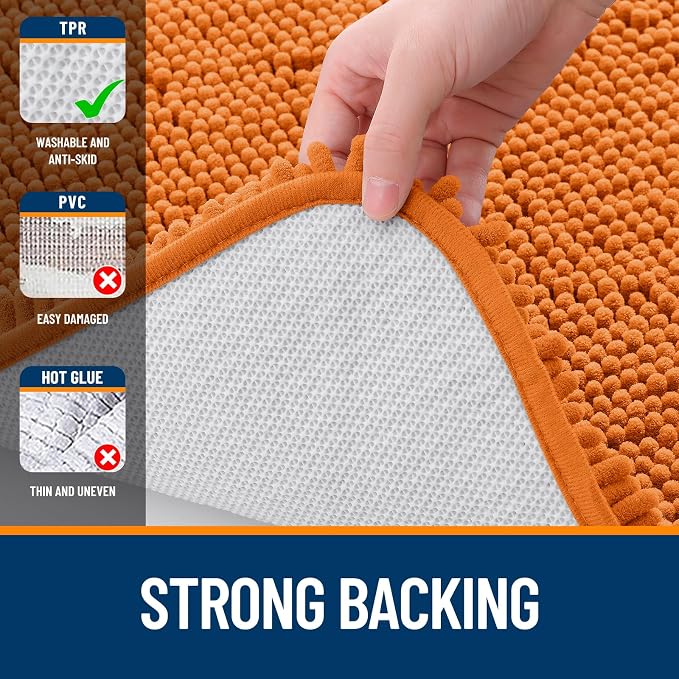 OLANLY Bathroom Runner Rugs 47x20, Extra Soft Absorbent Chenille Bath Rugs - Image 6