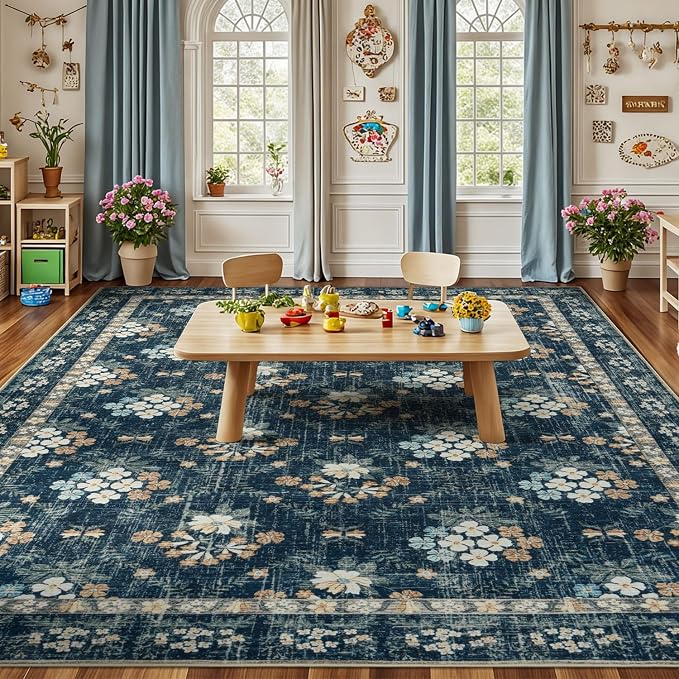 Lessymo Dining Room Rugs for Under Table, 6x9 Washable Area Rug for Living Room - Image 7