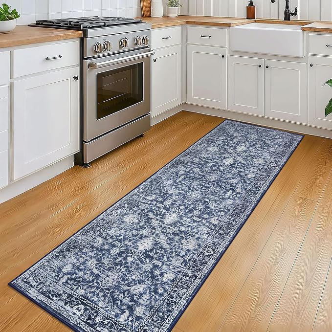 KILOCOCO Hallway Runner 2x6 Rug Runner Printed Vintage Floral Washable Kitchen - Image 3