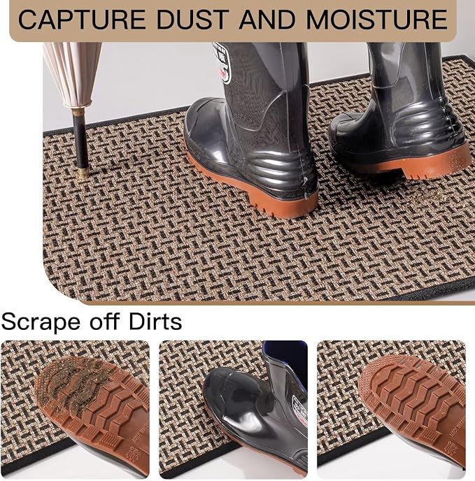 YDKGL Door Mat 17"x30", Dirt Resistant and Absorbent, Non-Slip Rubber Backing - Image 3