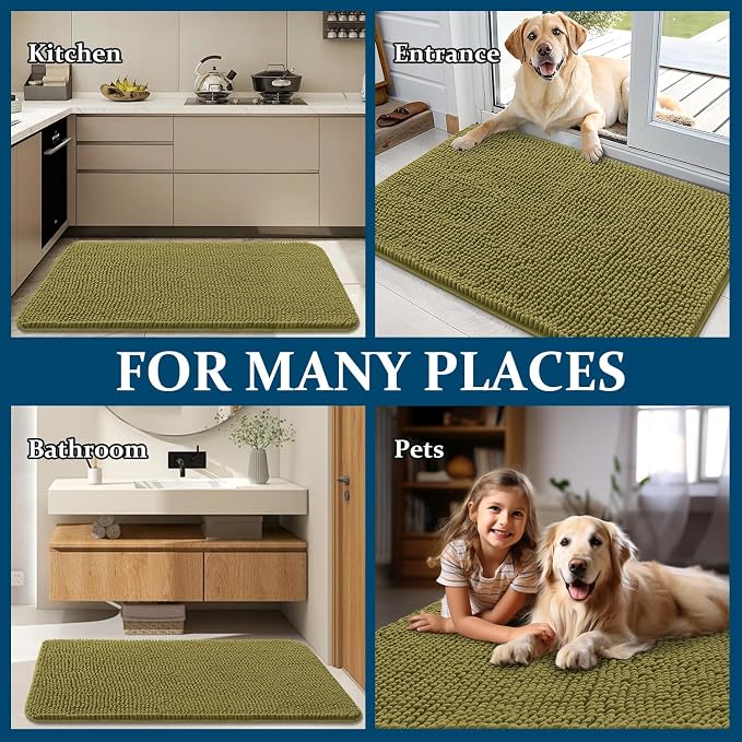 OLANLY Dog Door Mat for Muddy Paws 35x24, Absorbs Moisture and Dirt, Absorbent - Image 8