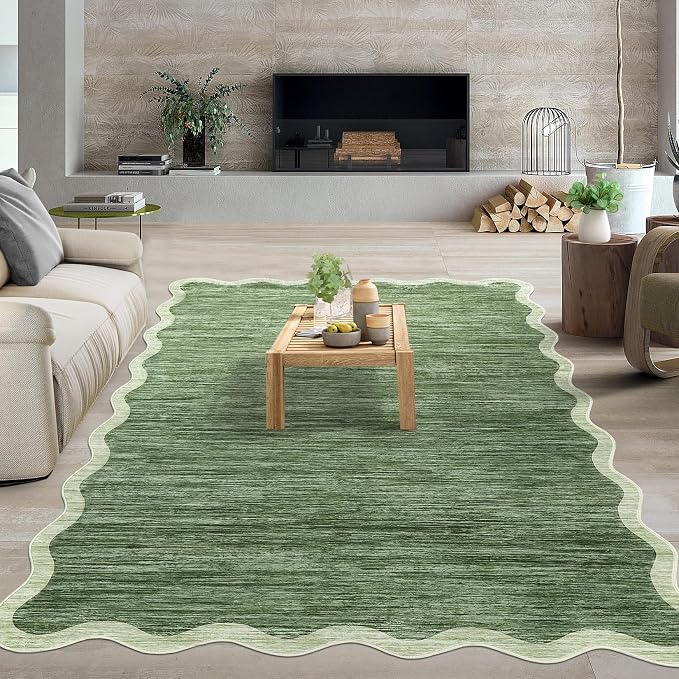 GarveeHome Scalloped Washable Area Rug 6x9 Rug by GarveeHome