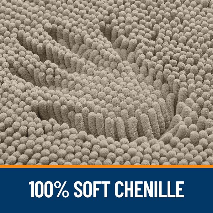 OLANLY Bathroom Rugs 34x21, Extra Soft Absorbent Chenille Bath Rugs, Rubber - Image 3