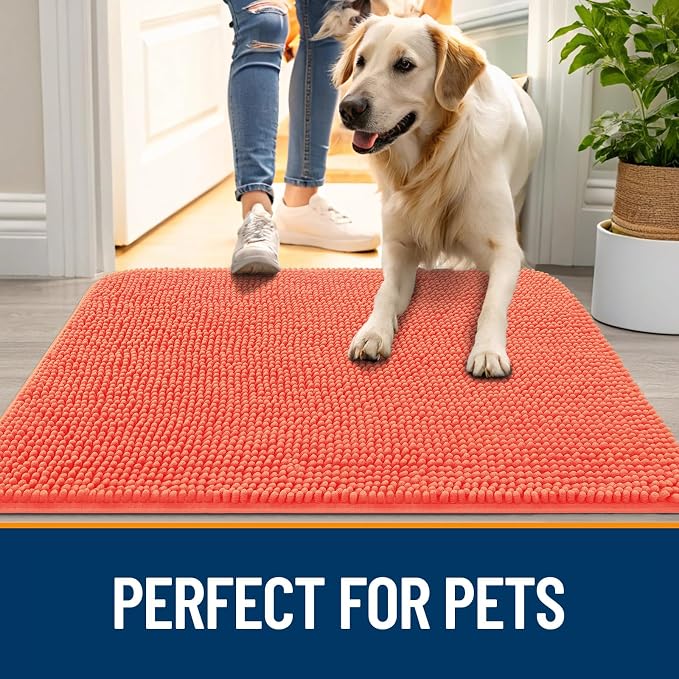 OLANLY Dog Door Mat for Muddy Paws 70x35, Absorbs Moisture and Dirt, Absorbent - Image 6