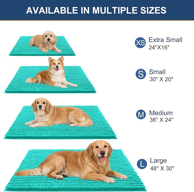 OLANLY Dog Door Mat for Muddy Paws 24x16, Ultra Absorbent Chenille Mud Doormat - Image 2