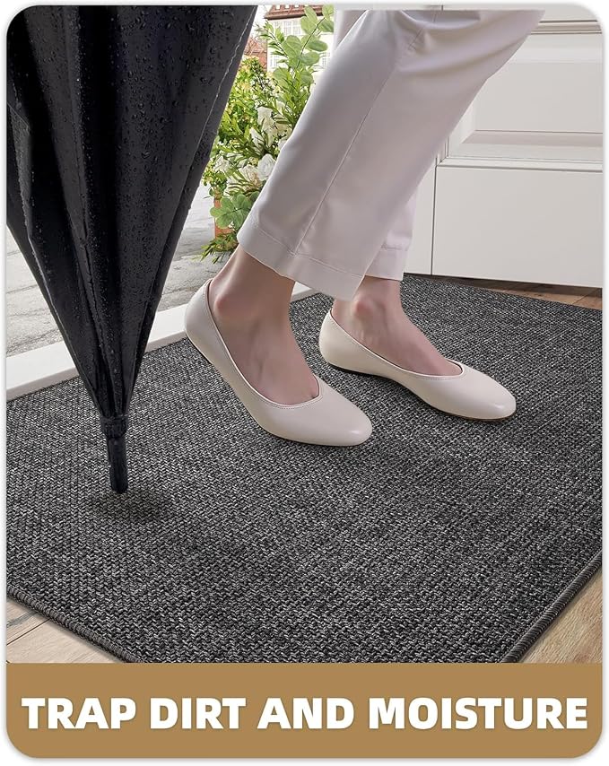 Color&Geometry Ultra Thin Indoor Door Mat 32"x48", Non Slip Rubber Backed Dirt - Image 6