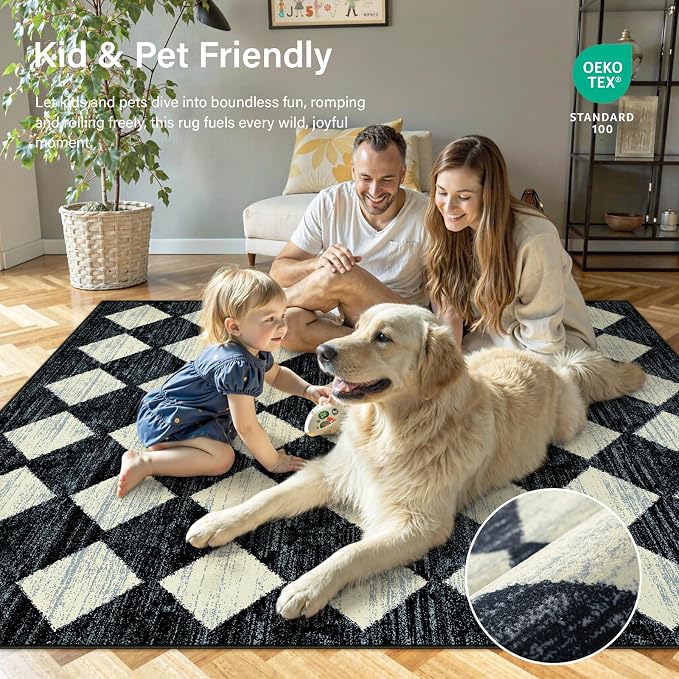 Lahome Zelie Washable Black and White Kitchen Runner Rug, 2x5 Soft Non Slip - Image 7