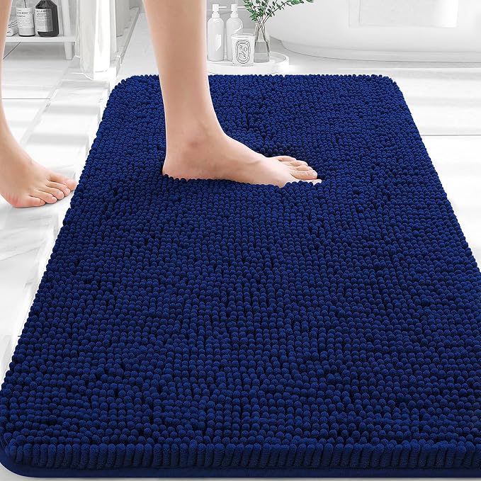 OLANLY Bathroom Rugs 30x20, Extra Soft Absorbent Chenille Bath Rugs, Rubber by OLANLY