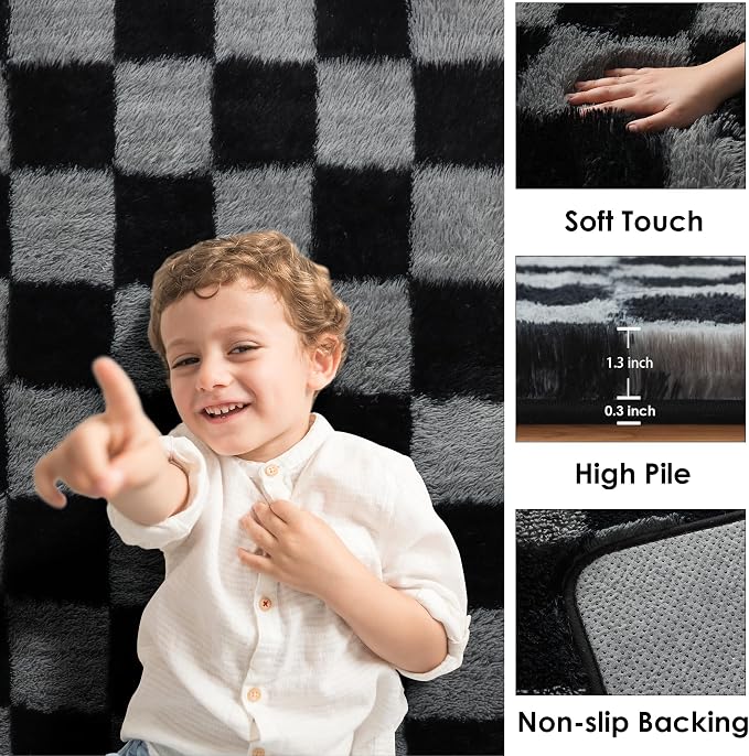 KICMOR Rugs for Living Room 7x9 Area Rug, Indoor Soft Plush Big Rug for Kids - Image 2