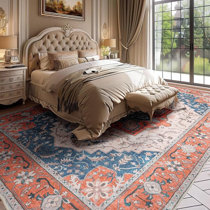 Lessymo 8 x 10 Area Rugs for Living Room- Machine Washable Area Rugs Boho Faux - Image 3
