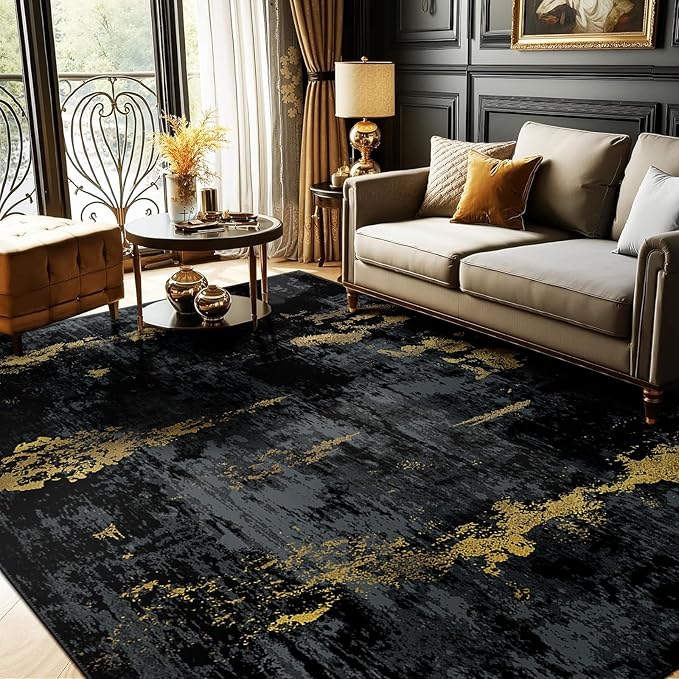 RELEANY Washable Area Rugs 8'x10' Non-Slip Modern Abstract Soft by RELEANY