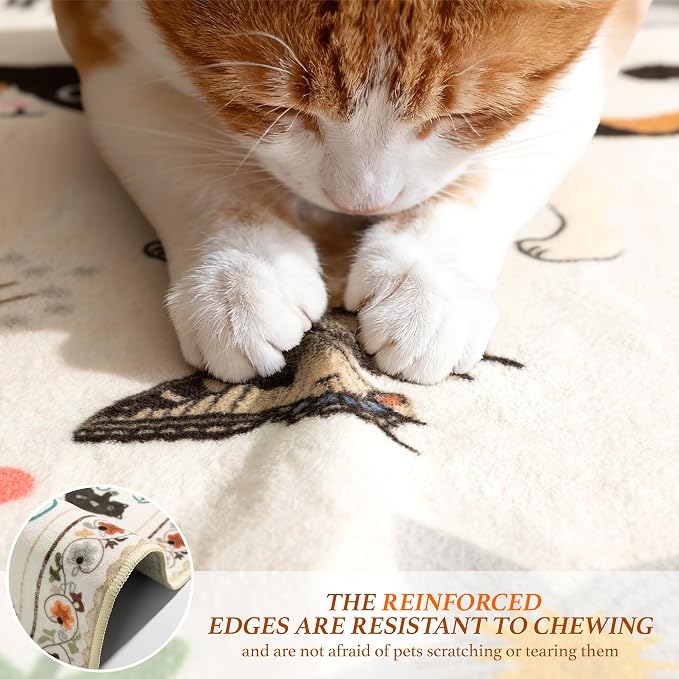 LIANLAM 8x10 Cat Lover's Area Rug, Washable Large Rug - Image 9