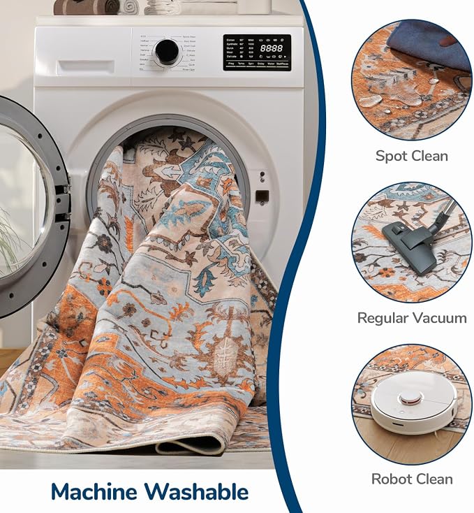 Lessymo 8 x 10 Area Rugs for Living Room, Machine Washable Area Rugs Boho Faux - Image 5