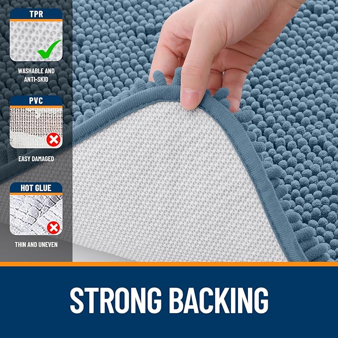 OLANLY Large Bathroom Rugs 40x24, Extra Soft Absorbent Chenille Bath Rugs - Image 6