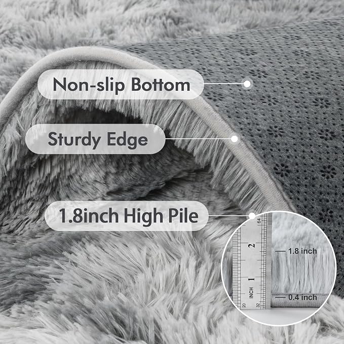 9x12 Ft Extra Large Shag Rugs for Living Room, Tie Dyed Ultra Soft Fluffy Furry - Image 6