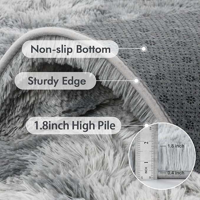 5x7 Ft Shag Area Rug for Bedroom, Tie Dyed Ultra Soft Fluffy Furry Rugs for - Image 7