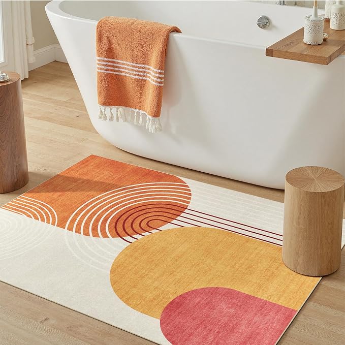 DCX Abstract Machine Washable 3x5 Rug, Mid Century Modern Rug - Image 3