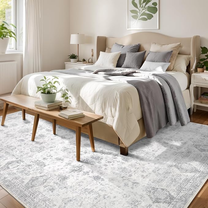 Washable 6×9 Area Rugs for Living Room, Vintage Floral Rug Soft Non Slip Stain - Image 4