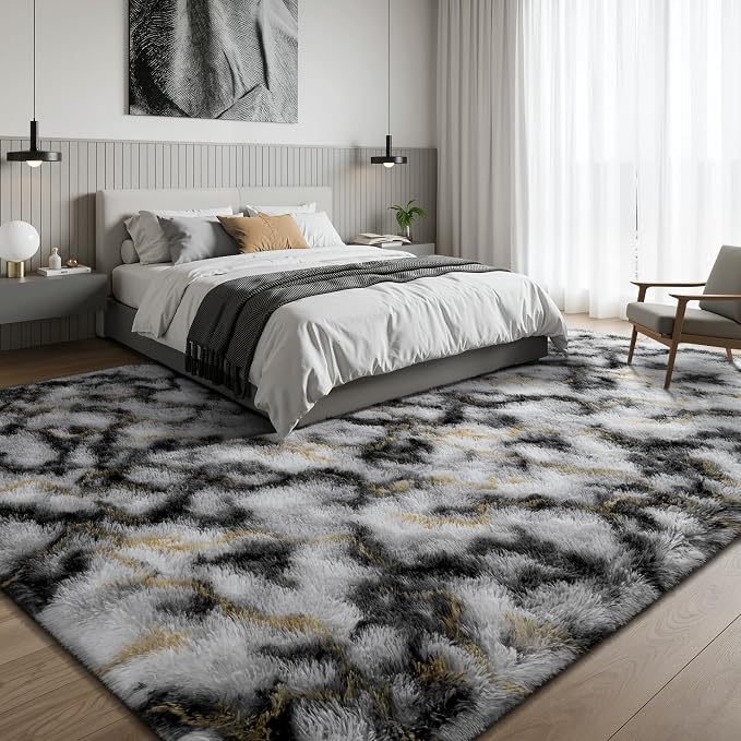 Deerhoo Large Shag Area Rugs 5 x 8, Tie-Dyed Plush Fuzzy Rugs - Image 3