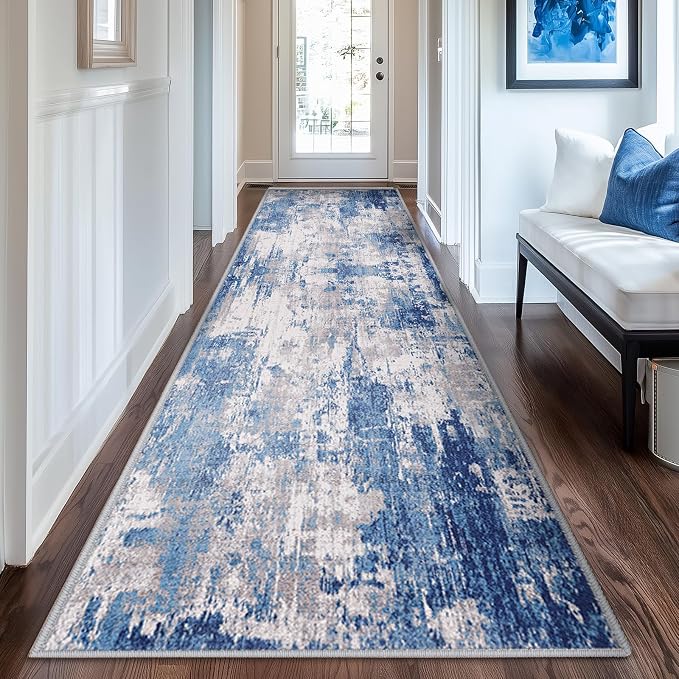RELEANY Washable Area Rugs 2'x8' Non-Slip Modern Abstract Soft - Image 3