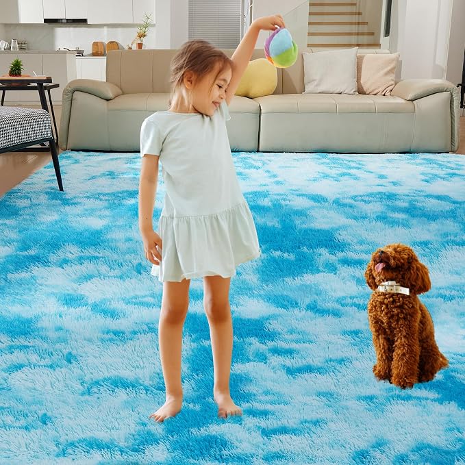 Ultra Soft Rug for Living Room, 5X8 Fluffy Shag Area Rug for Bedroom, Modern - Image 8