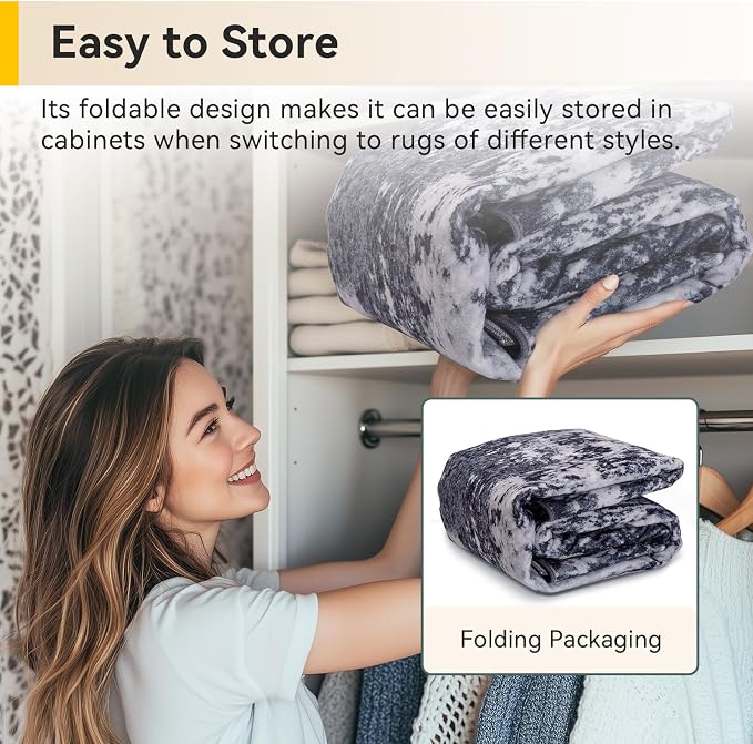 RELEANY Washable Area Rugs Square 6ft Non-Slip Modern Abstract Soft - Image 5