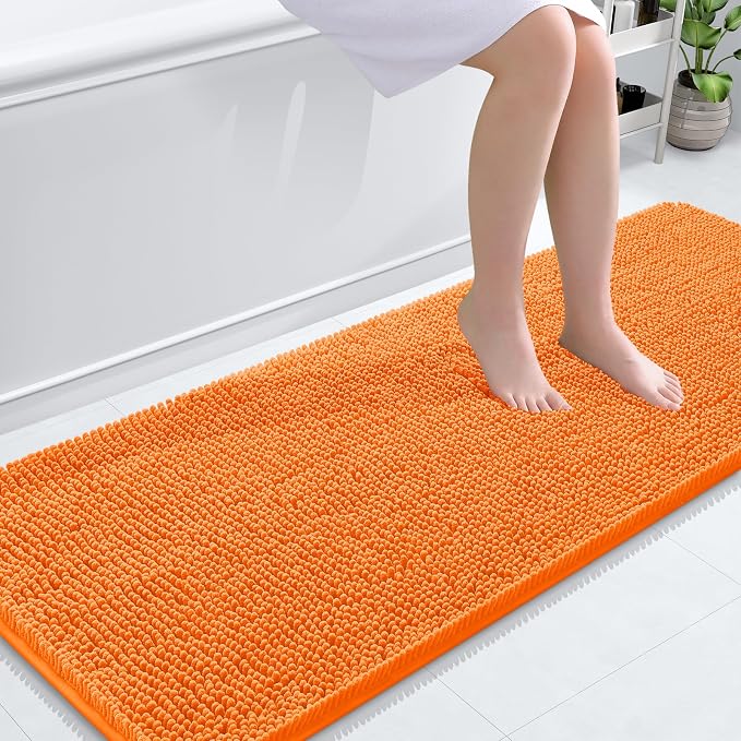OLANLY Bathroom Runner Rugs 59x24, Extra Soft Absorbent Chenille Bath Rugs by OLANLY