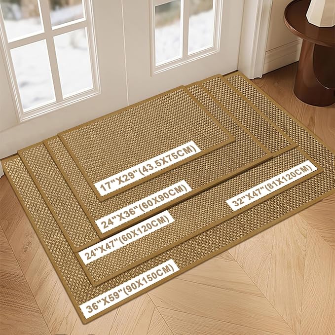 LEKEEPGO Door Mat Indoor Entrance, Indoor Door Mat, Light Brown | Non Slip - Image 2
