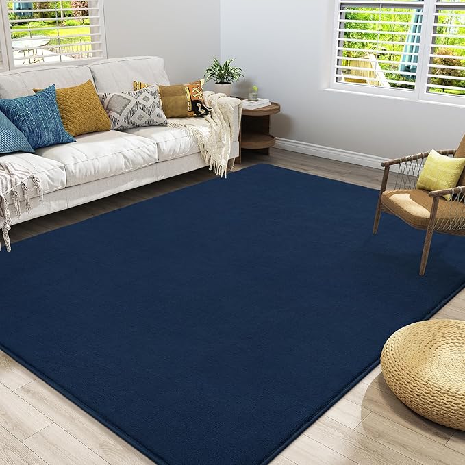 Amearea Modern Area Rugs for Bedroom Living Room, 4x6 Feet Navy Blue Thickened - Image 2