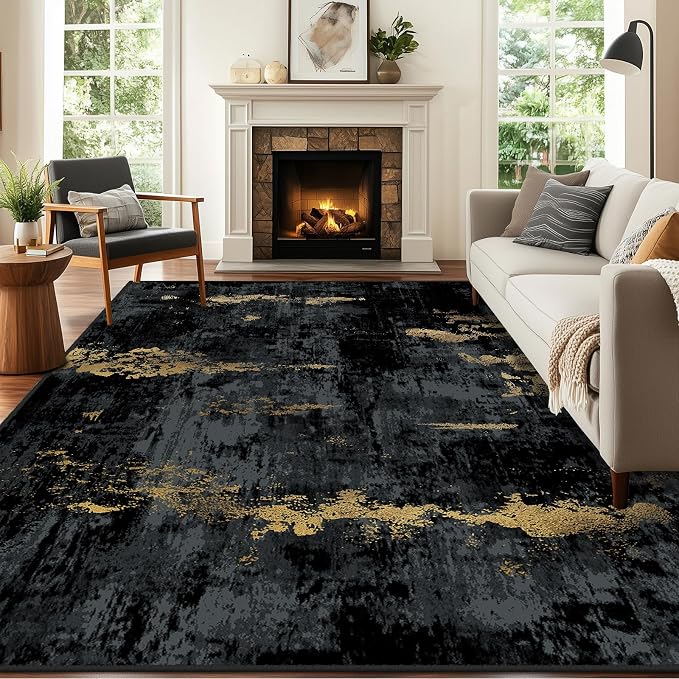 RELEANY Washable Area Rugs 7'x9' Non-Slip Modern Abstract Soft - Image 4