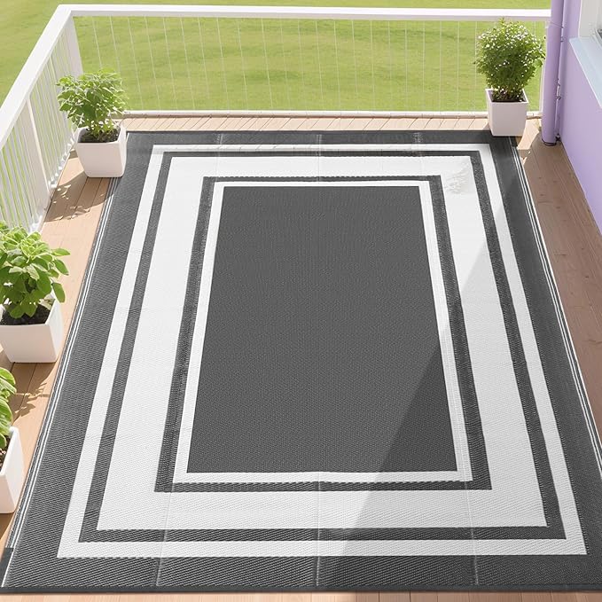 RURALITY Outdoor Rugs 5x8 for Patios Clearance, Waterproof Mats for Porch by RURALITY