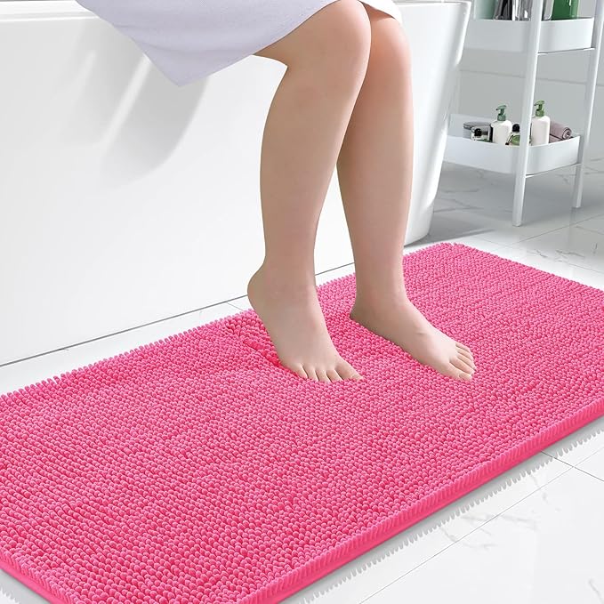 OLANLY Large Bathroom Rugs 45x27, Extra Soft Absorbent Chenille Bath Rugs by OLANLY
