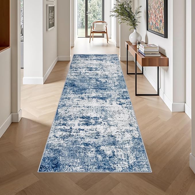 Washable Area Rug 3x10 Entryway Rug: Washable Modern Abstract Soft Thin Rug - Image 4