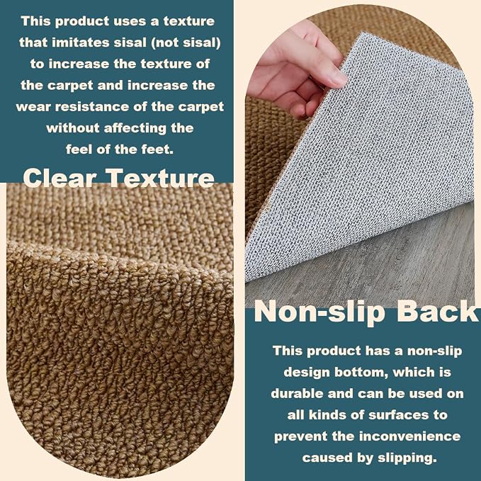 CHAMPANT Indoor Door Mat 2x3 Feet Brown Small Area Rug Washable Front Door Mat - Image 5