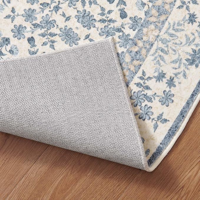 jinchan Zenith Corner Rug 7x7 Area Rug Floral Soft Aesthetic Rug Non-Slip Low - Image 8