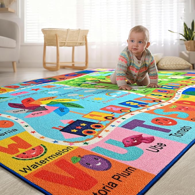Kids Rug for Playroom, 3x5 ABC Educational Carpet for Classroom, Fun Alphabet - Image 8