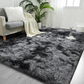 FlyDOIT Large Area Rugs for Living Room, 4x6 Feet Tie-Dyed Black and Grey by FlyDOIT