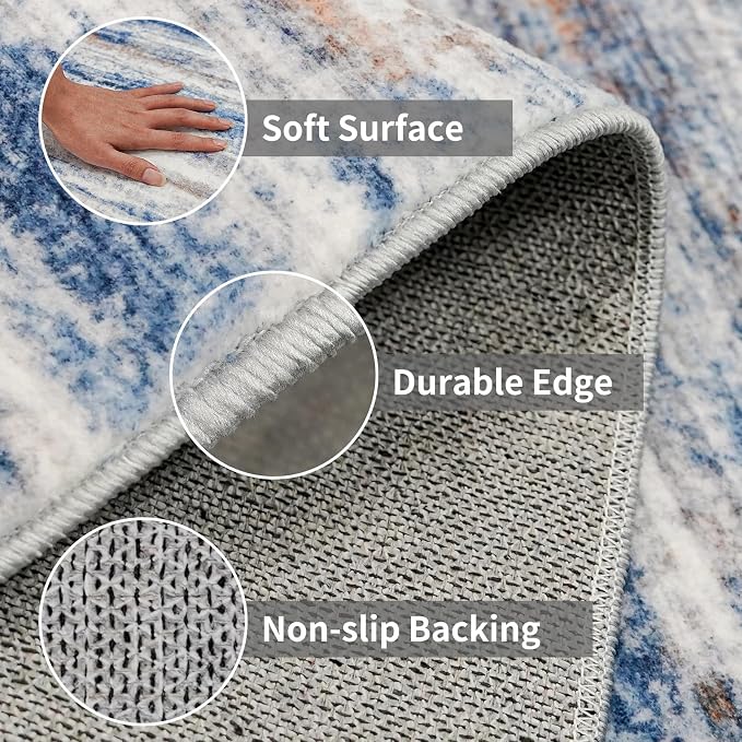 4x6 Rugs for Living Room: Non-Slip Washable Area Rug for Hallway Entryway - Image 5